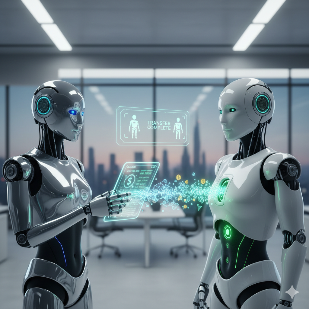 Robot płacący robotowi